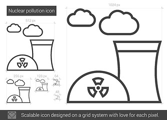 Image showing Nuclear pollution line icon.