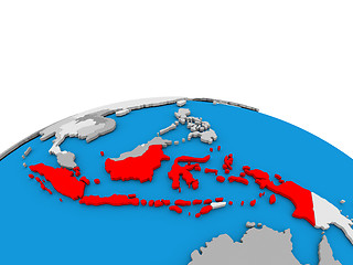 Image showing Indonesia on globe in red