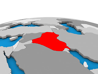 Image showing Iraq on globe in red