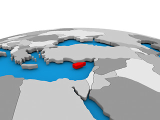 Image showing Cyprus on globe in red