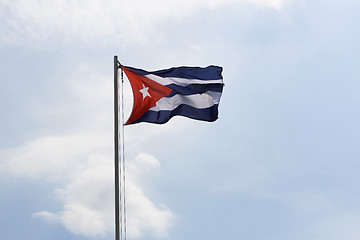 Image showing National flag of Cuba on a flagpole