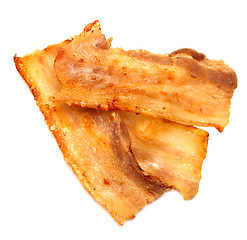 Image showing fried bacon on white
