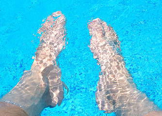 Image showing legs in the water