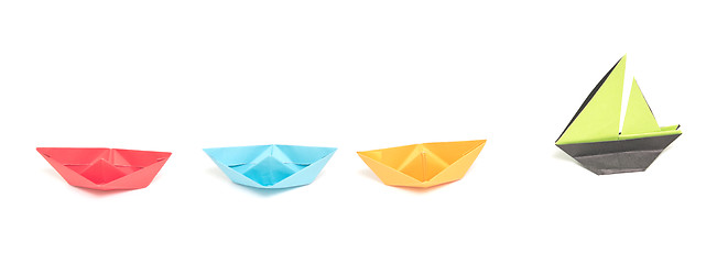 Image showing origami boats