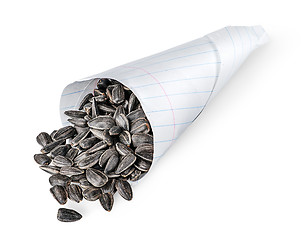 Image showing Sunflower seeds in paper packet