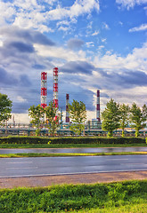 Image showing Oil Refinery At Sunny Day