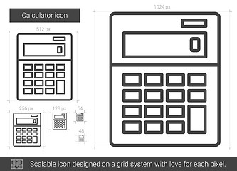 Image showing Calculator line icon.