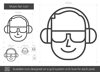 Image showing Music fan line icon.