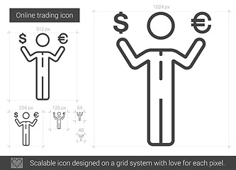 Image showing Online trading line icon.