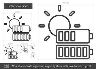 Image showing Solar power line icon.