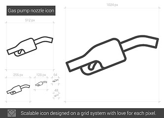 Image showing Gas pump nozzle line icon.