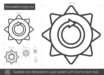 Image showing Renewable energy line icon.