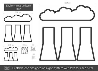 Image showing Environmental pollution line icon.