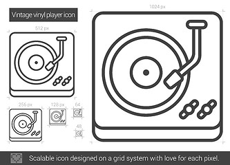 Image showing Vintage vinyl player line icon.