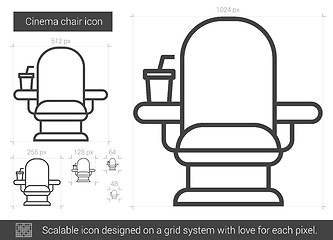 Image showing Cinema chair line icon.