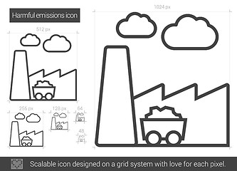 Image showing Harmful emissions line icon.