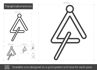 Image showing Triangle instrument line icon.