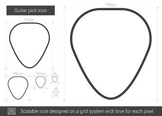 Image showing Guitar pick line icon.