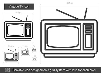 Image showing Vintage TV line icon.