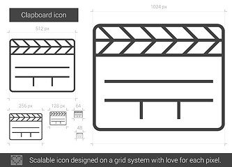 Image showing Clapboard line icon.