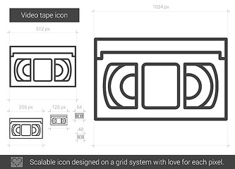 Image showing Video tape line icon.