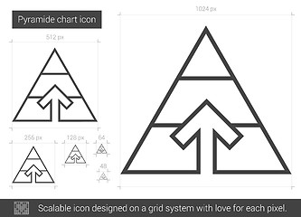 Image showing Pyramid chart line icon.