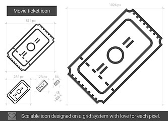 Image showing Movie ticket line icon.