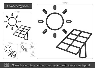 Image showing Solar energy line icon.