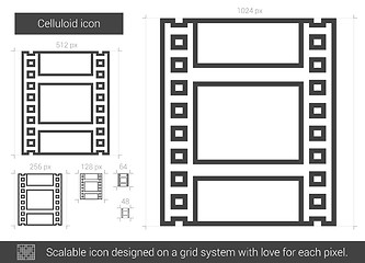 Image showing Celluloid line icon.