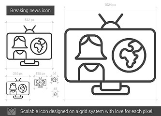 Image showing Breaking news line icon.