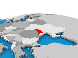 Image showing Moldova on globe in red