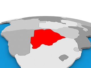Image showing Botswana on globe in red