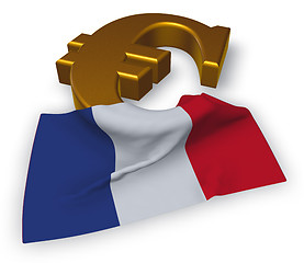 Image showing euro symbol and french flag - 3d illustration