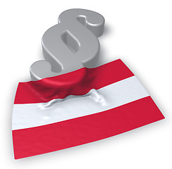 Image showing paragraph symbol and austrian flag - 3d rendering