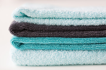 Image showing close up of stacked bath towels