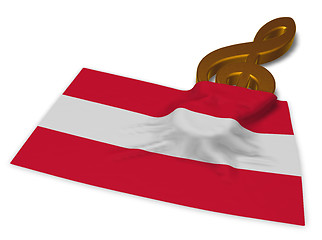 Image showing clef symbol and austrian flag - 3d rendering