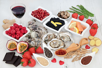 Image showing Aphrodisiac Love Food for Valentines Day