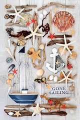 Image showing Sailing Themed Seaside Abstract 