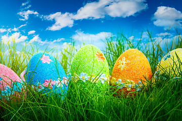 Image showing Decorated easter eggs