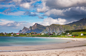 Image showing Beach Lofoten archipelago islands beach