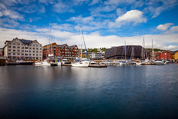 Image showing View of a marina in Tromso, North Norway