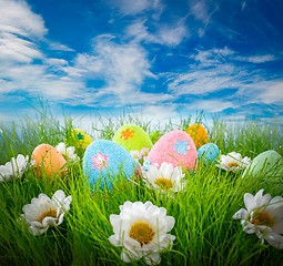 Image showing Decorated easter eggs