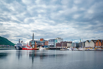 Image showing View of a marina in Tromso, North Norway