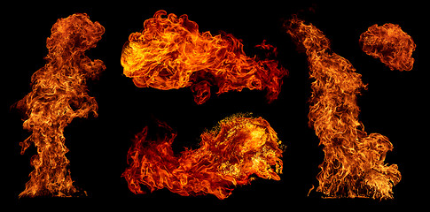 Image showing Fire set isolated on black background.