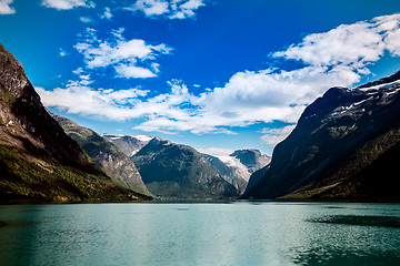 Image showing lovatnet lake Beautiful Nature Norway.