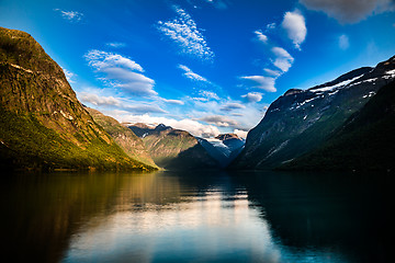 Image showing lovatnet lake Beautiful Nature Norway.