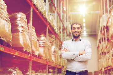 Image showing happy man at warehouse