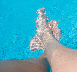 Image showing legs in the water