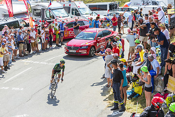 Image showing The Cyclist Thomas Voeckler on Col du Glandon - Tour de France 2