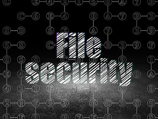 Image showing Protection concept: File Security in grunge dark room